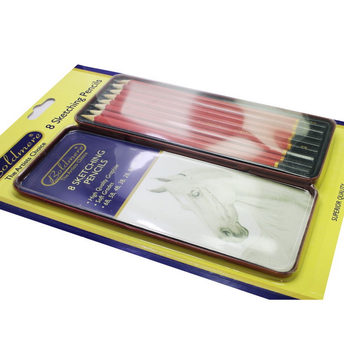 Boldmere Wooden Sketching Pencil Set of 8pcs (6B, 5B, 4B, 3B, 2B, B,HB