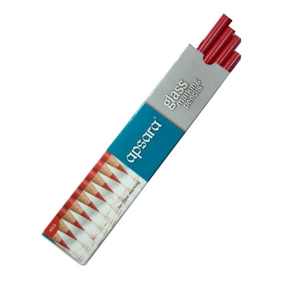 Apsara Glass Marking Pencils (Pack of 1) Red