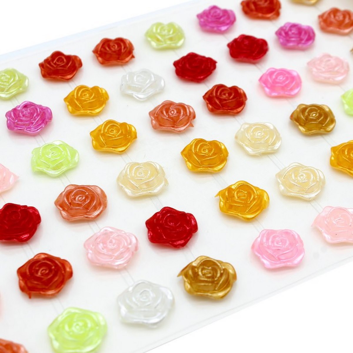 Pearl Rose Flower Shaped Stickers for Scrapbooking Embellishments Kids