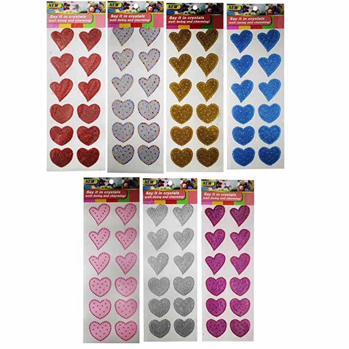 Crystal Rhinestone Heart Shaped Stickers for Scrapbooking