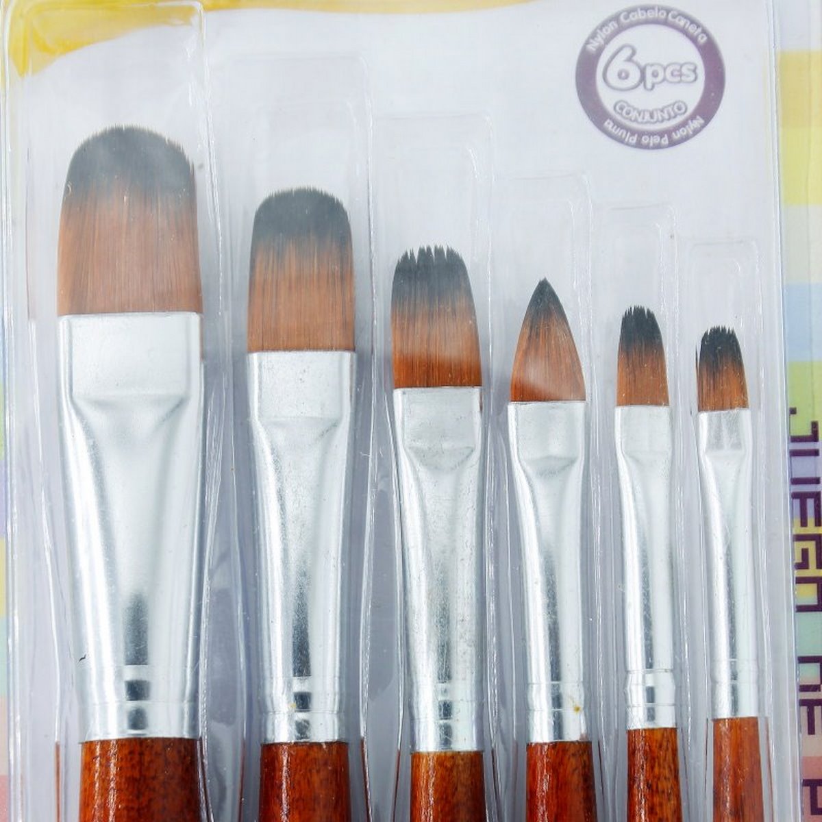 Yipinxuan Filbert Painting Brush Set of 6 (Size 2, 4, 6, 8, 10 & 12)