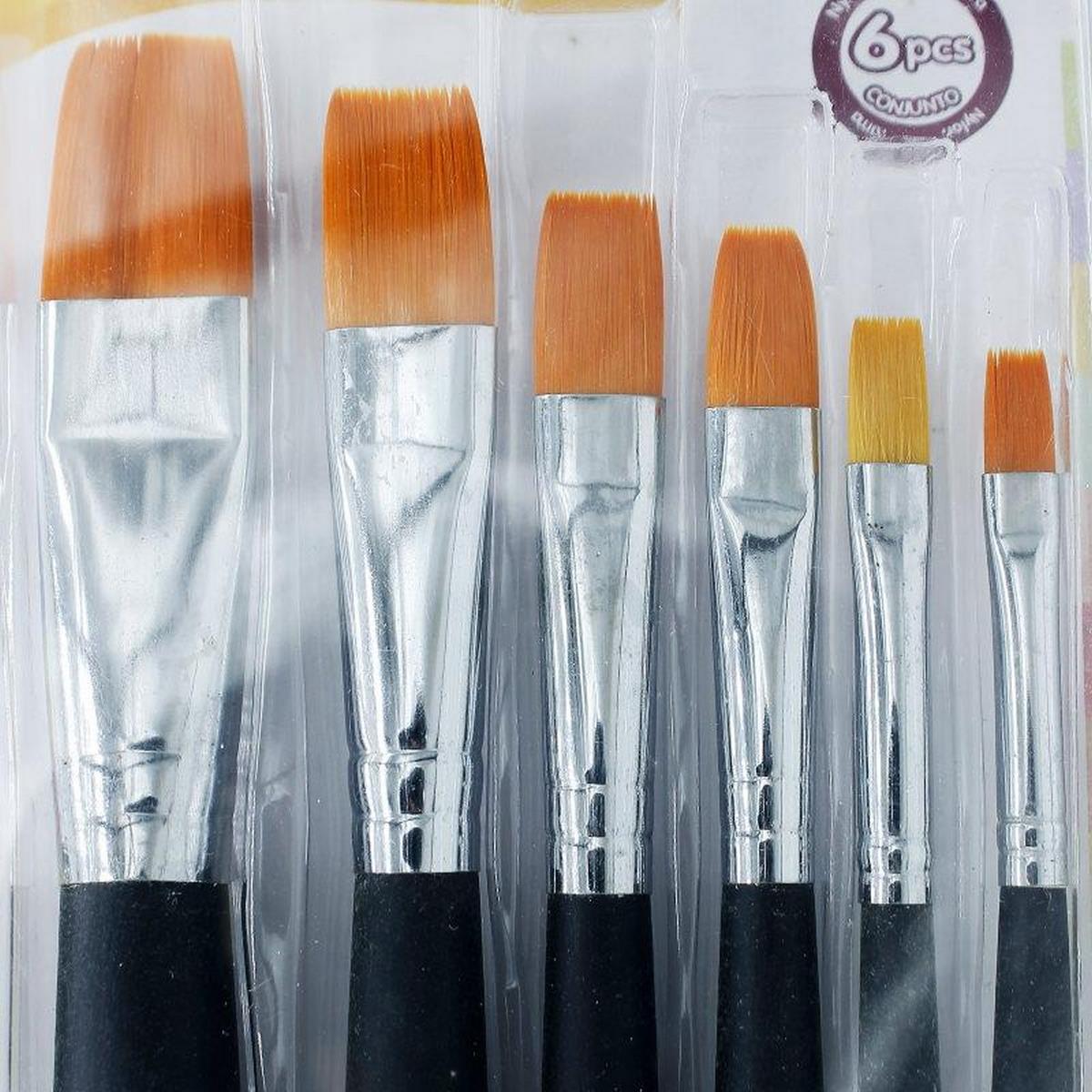 Yipinxuan Filbert Painting Brush Set of 6 (Size 2, 4, 6, 8, 10 & 12)