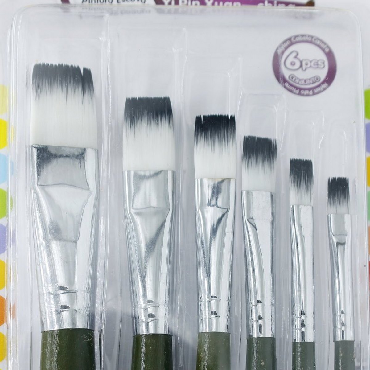Yipinxuan Filbert Painting Brush Set of 6 (Size 2, 4, 6, 8, 10 & 12)