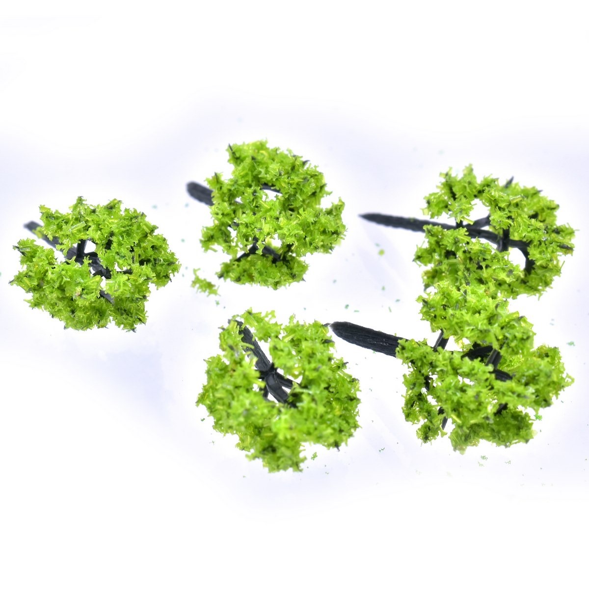 JAGS Miniature Artificial Tree For Models Pack of 5 1.25 Inch Green