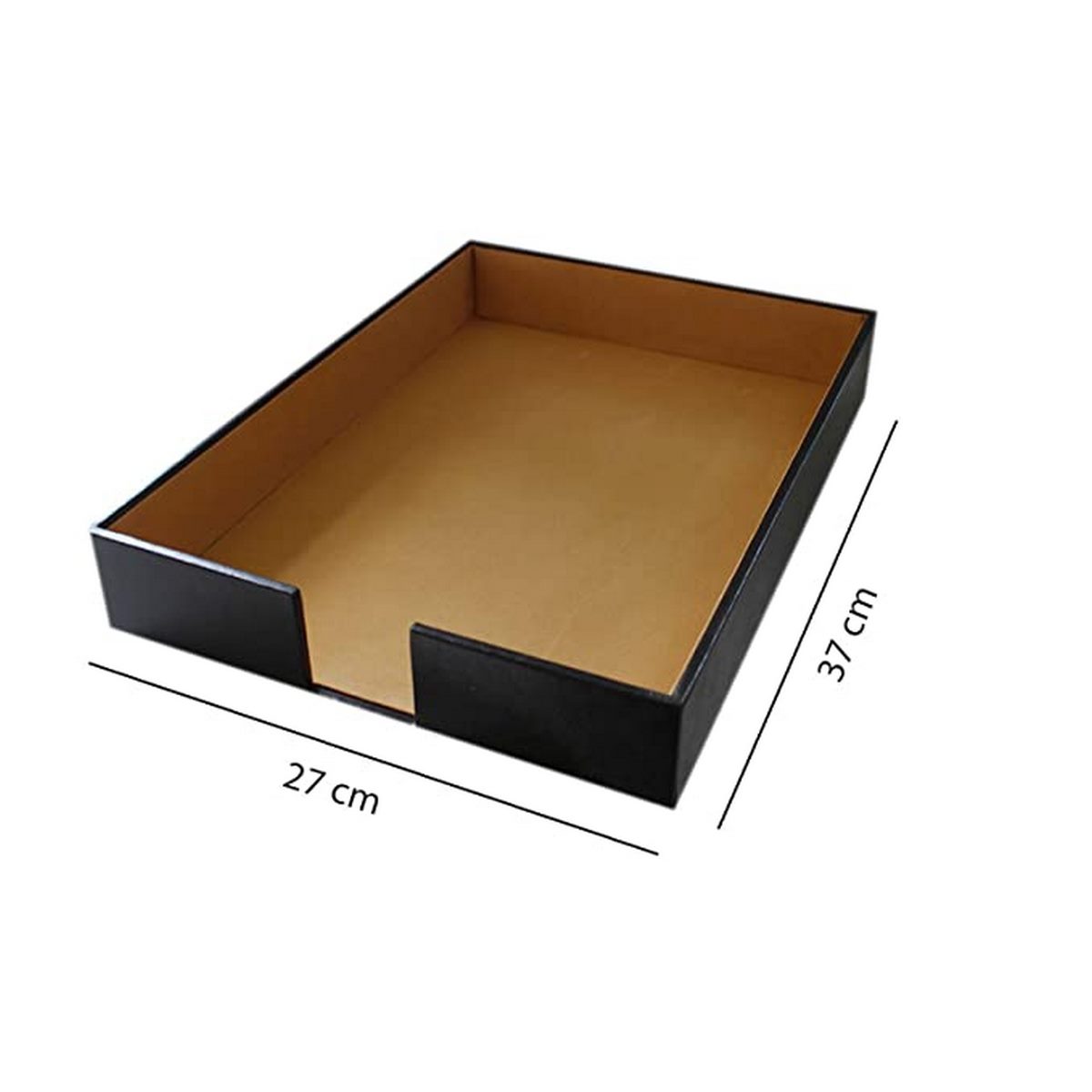 JustKraft A4 Leather Paper Tray For Office Black Jeweler Display