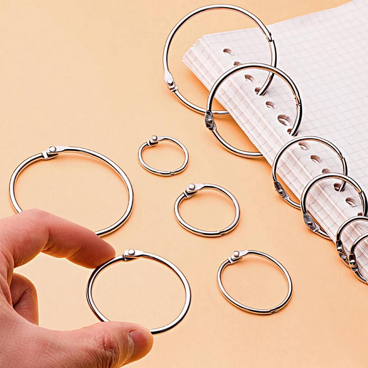 JustKraft Binder Card Rings Stainless Steel 38mm Pack of 100