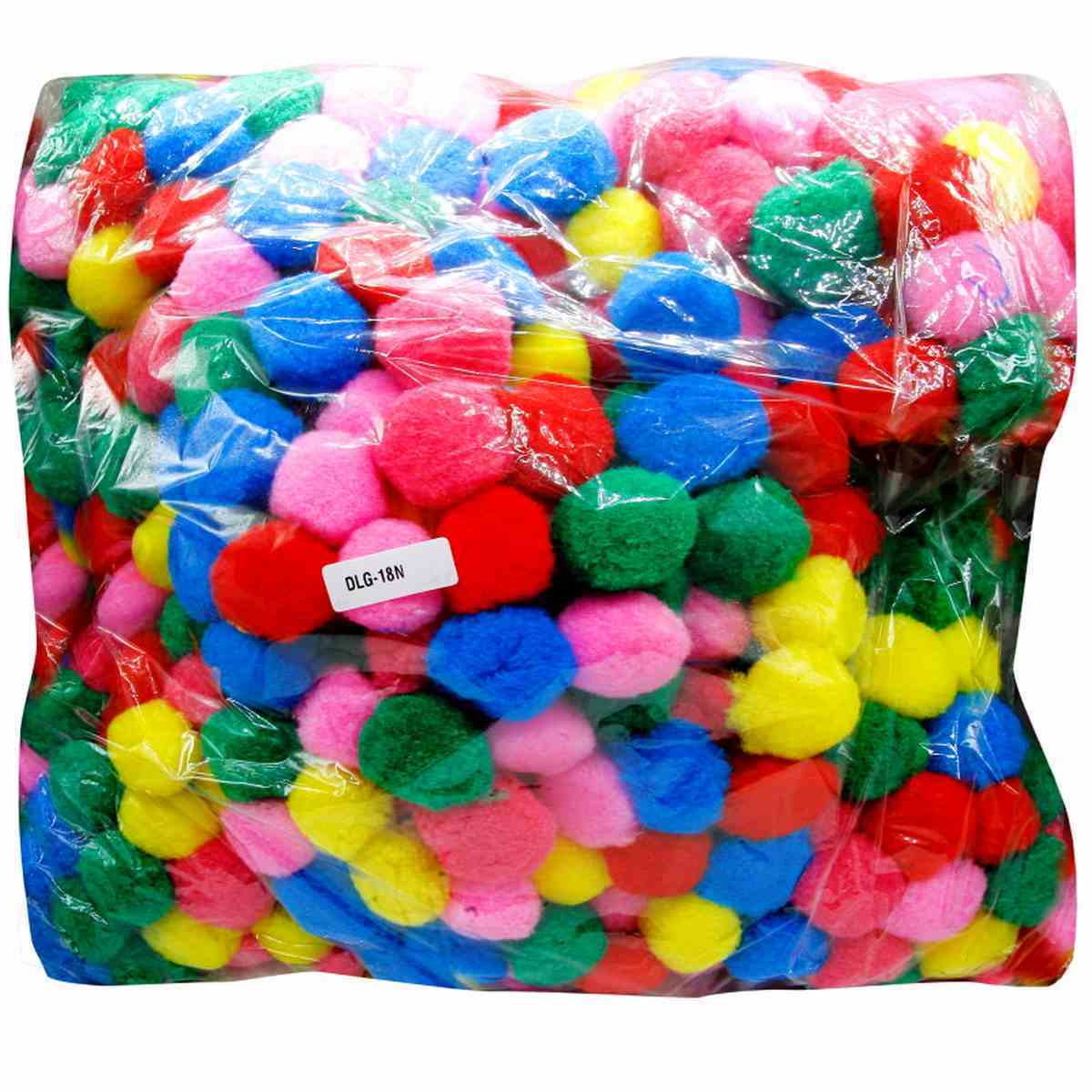 Multicolor Pom Pom Balls For Crafts (Size 4 cm) (Pack of 500)