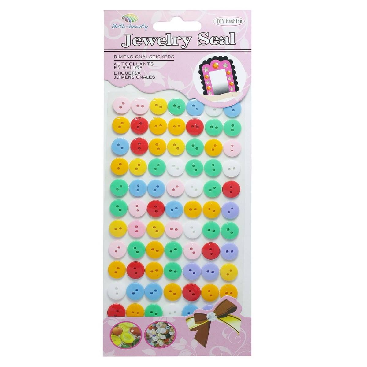 JustKraft Plastic Sticker Round Shape (10 mm) (Sheet Contains 66 Stickers)