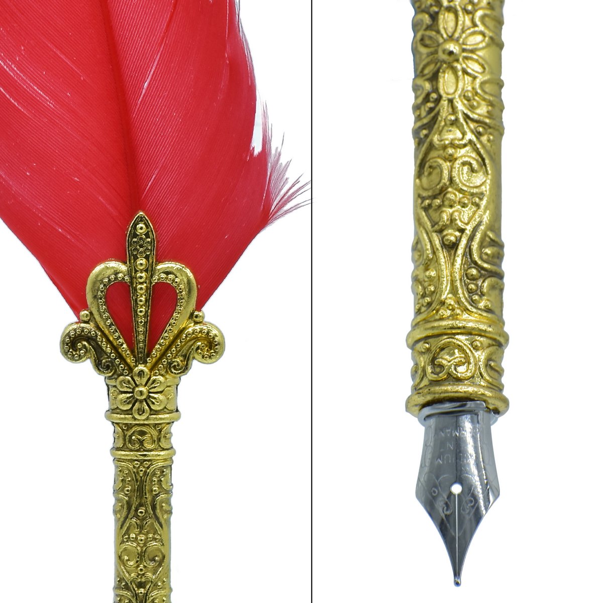 Justkraft Feather Fountain Pen Gift Set with Box Feather Color May Vary