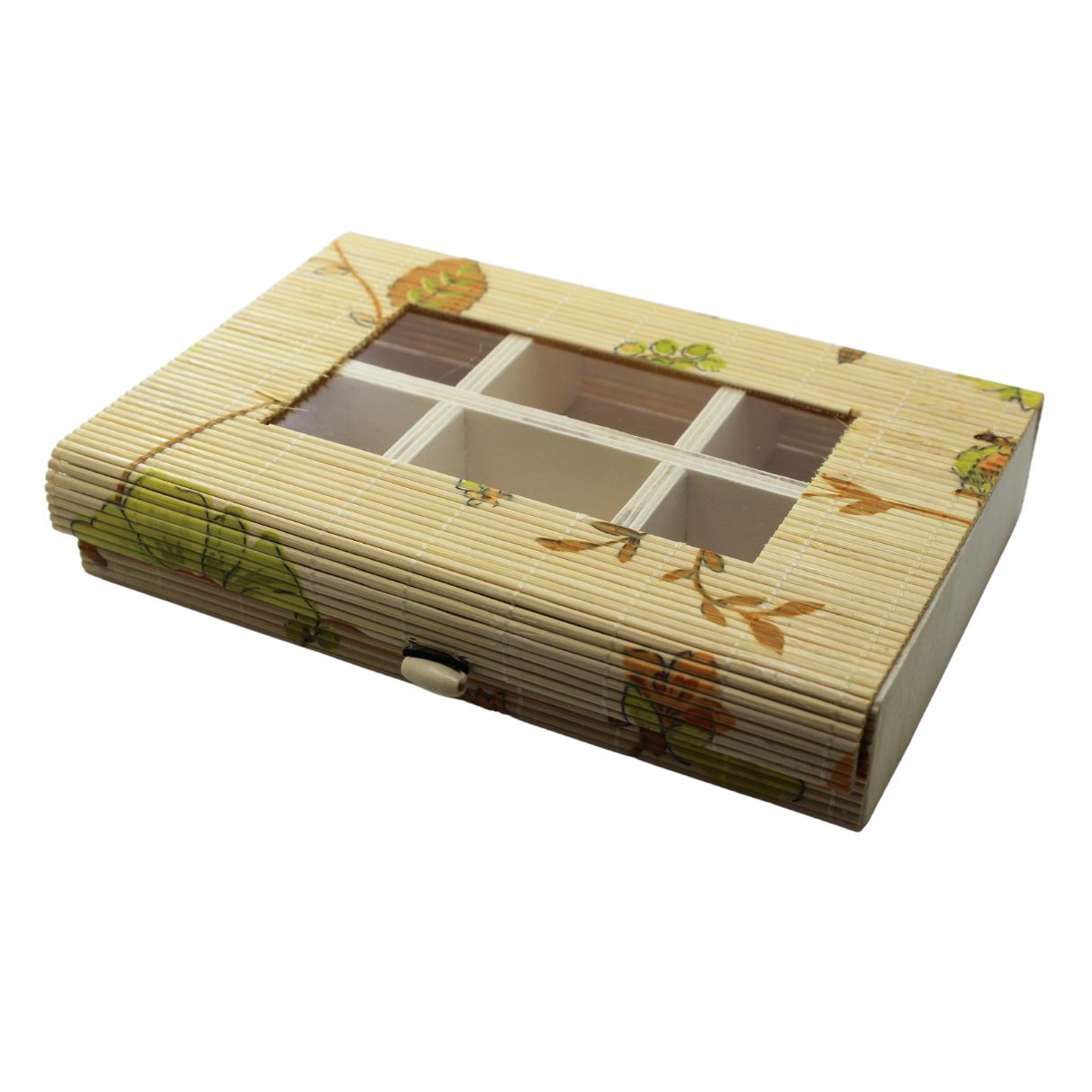 JustKraft Bamboo Jewelry Box 21x14x4 cm Autumn Leaves