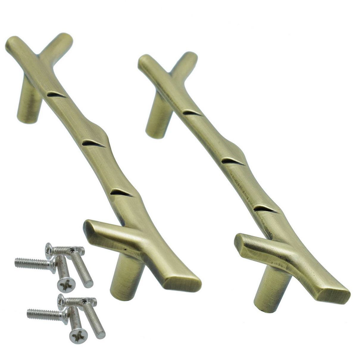 JAGS Tree branch Brass Tray Handle 96 mm Long Pack of 2 Brass Gold