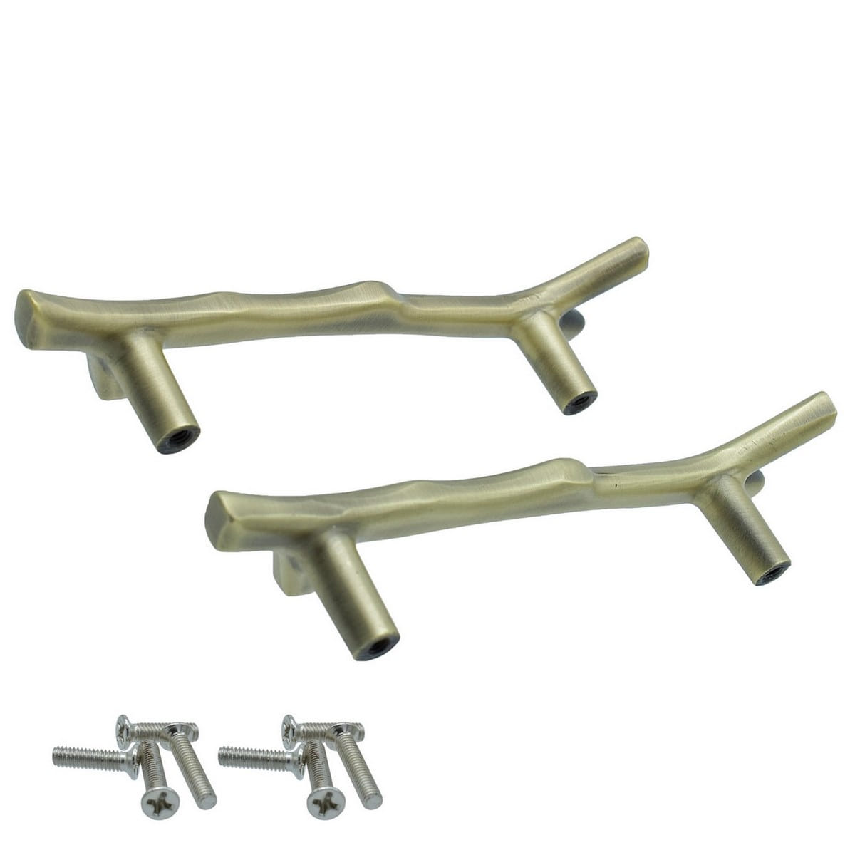 JAGS Tree branch Brass Tray Handle 96 mm Long Pack of 2 Brass Gold