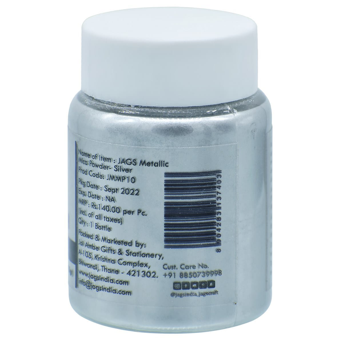 JAGS Metallic Mica Pigment Powder For Resin Art 15 Grams Silver