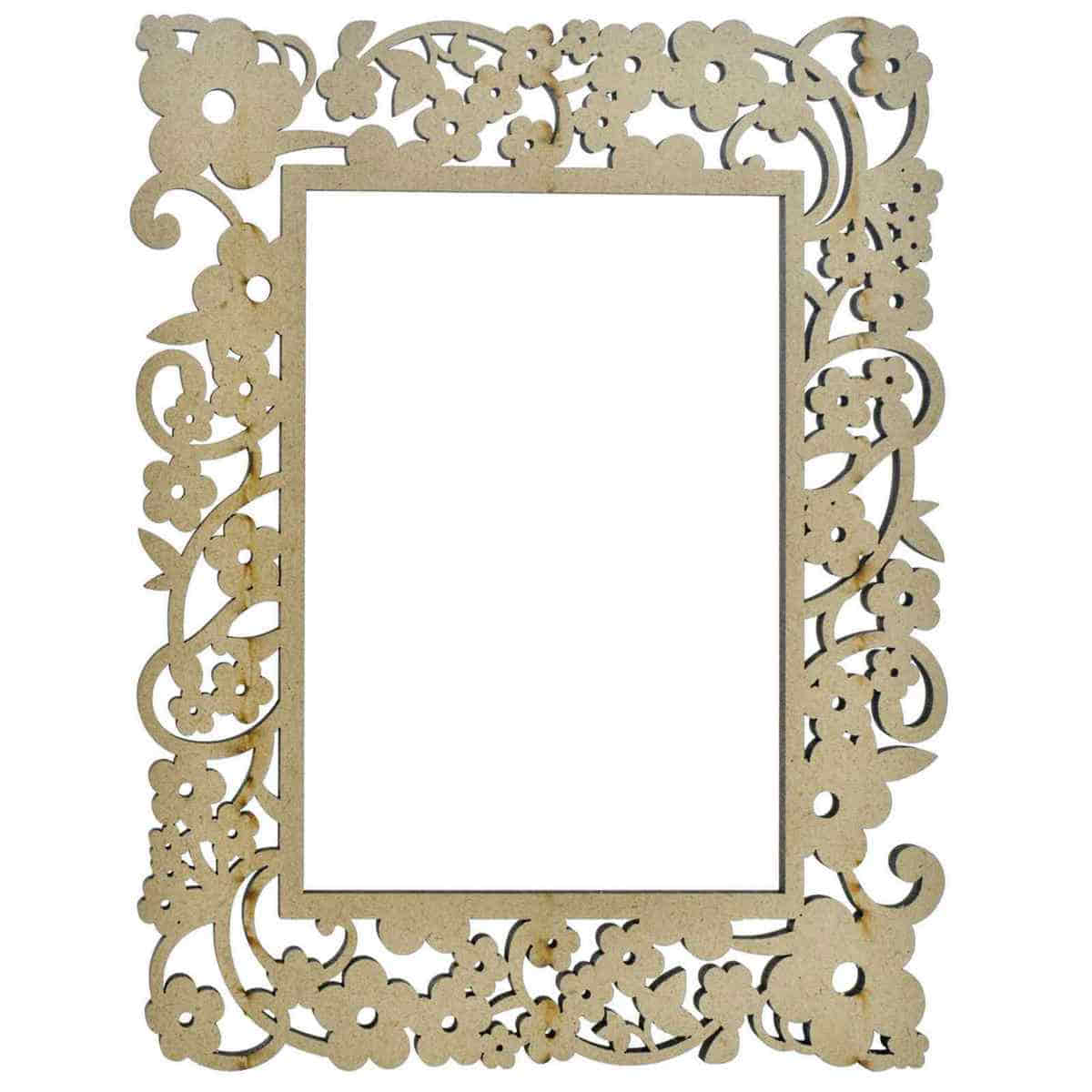 JAGS Wooden Photo Frame Cutout (3.5x5 Inch) (3 mm Thick) For Craft DIY