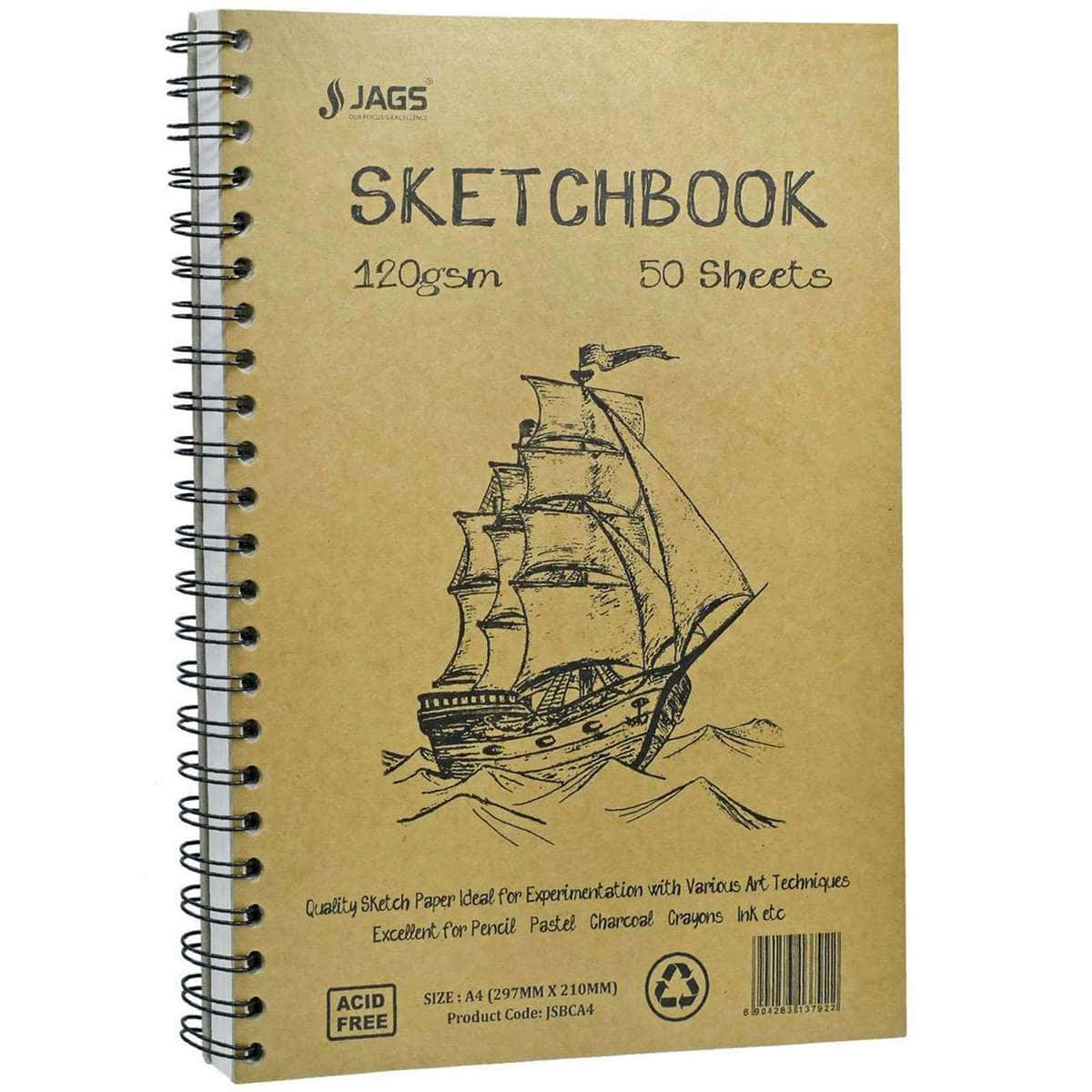 JAGS A4 Sketchbook 120 GSM 50 Sheets