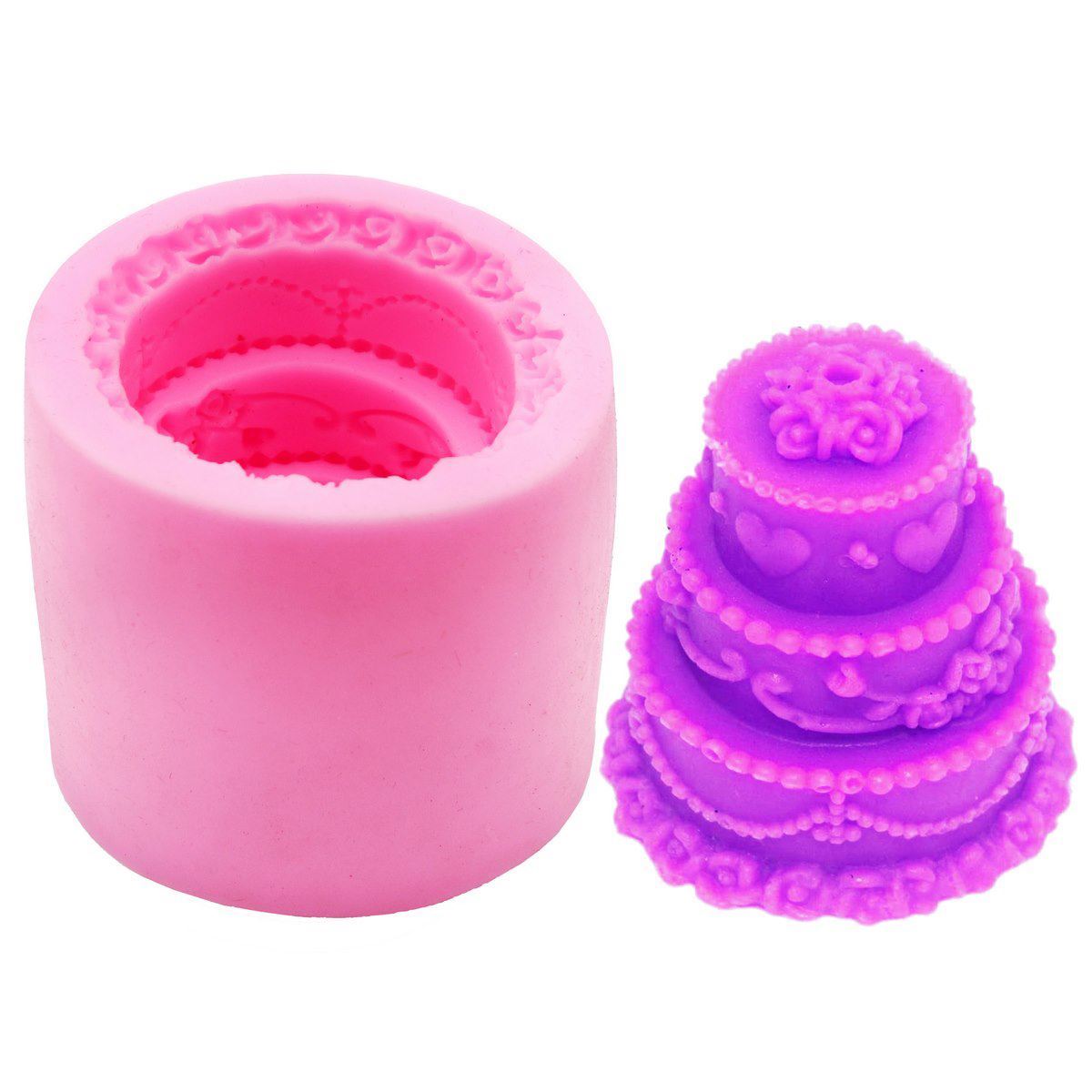 JustKraft 3 Layer Cake Silicone Fondant Mould NonSticky Clay Moulds