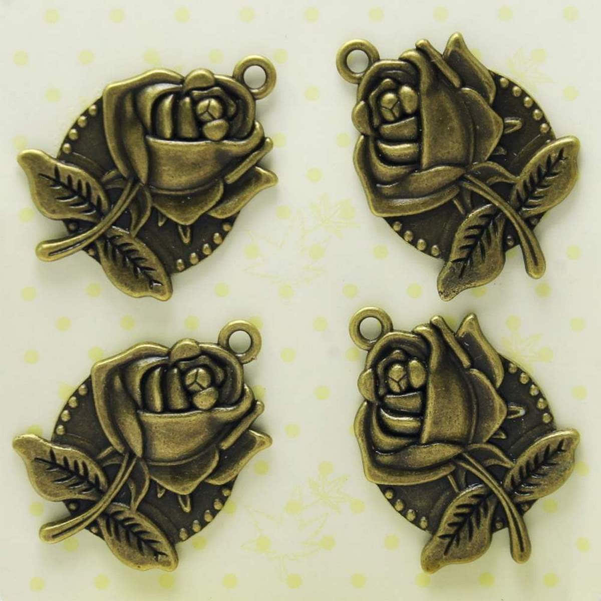 JAGS Craft Metal Charms Rose Design (Size 3.5 x 5.5 Cm)