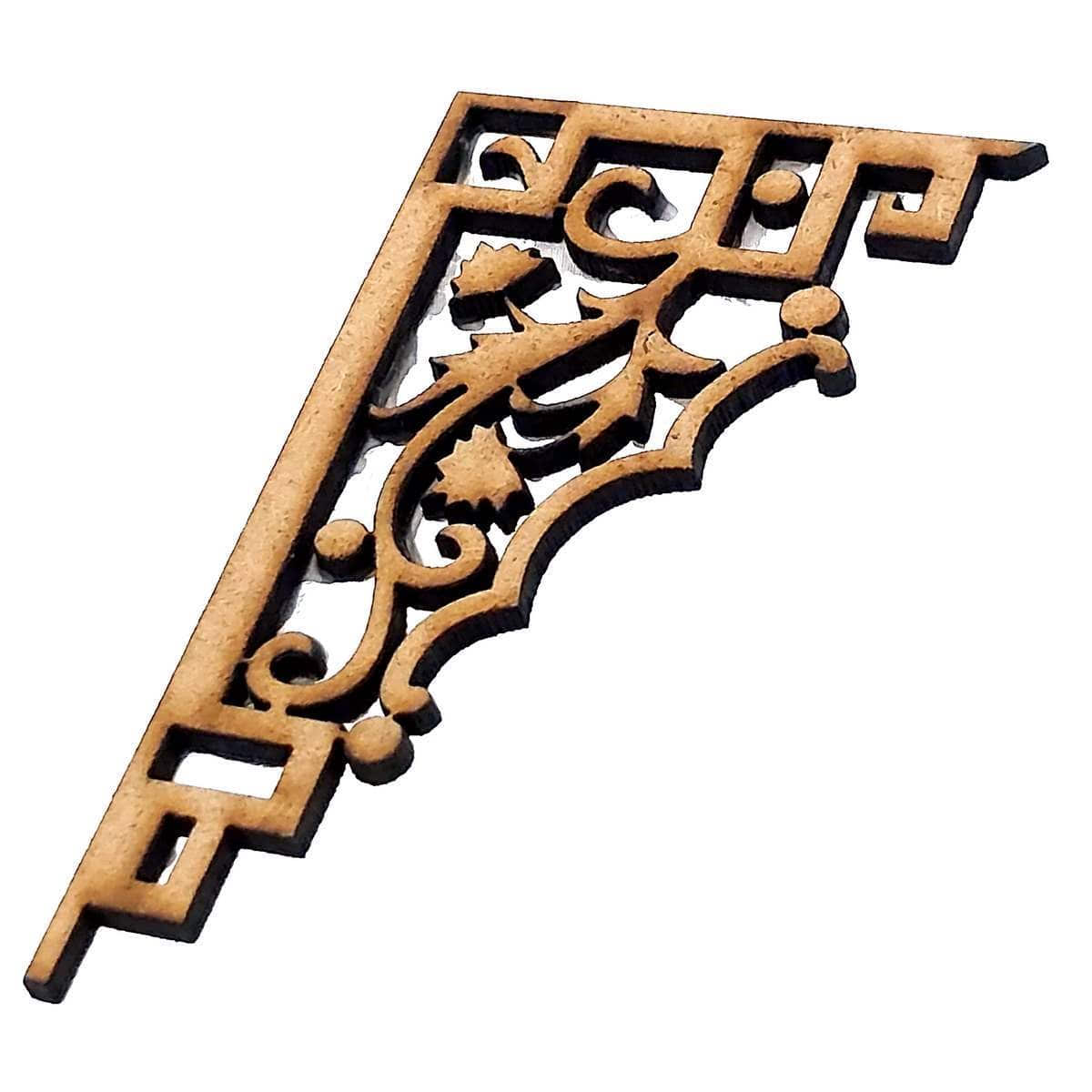 JAGS MDF Wooden CutOut Corner 4pcs (6.5x3.5x0.3 Cm)