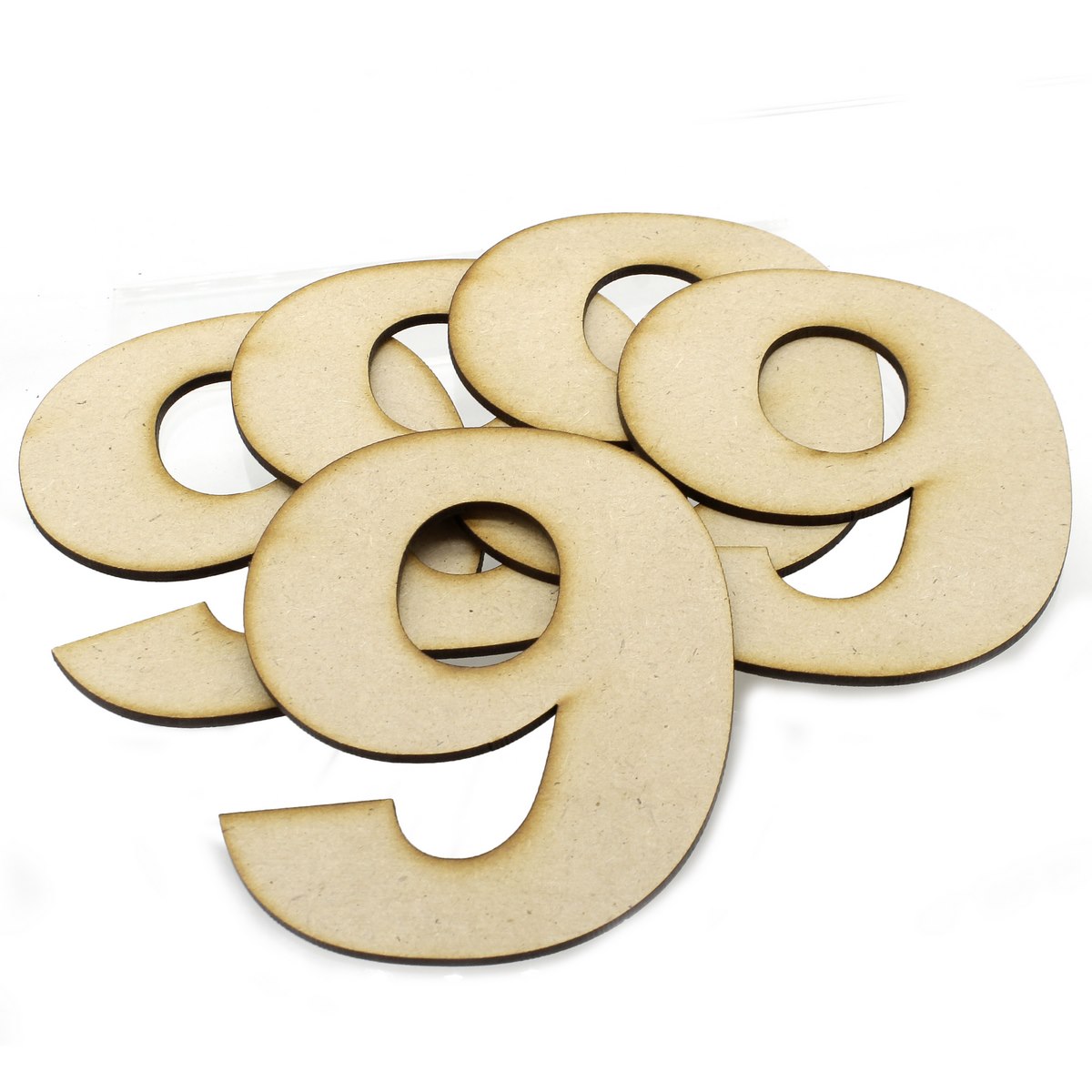 JustKraft MDF Wooden Number 9 Cut-out | 4 Inch | Pack of 5 For DIY ...