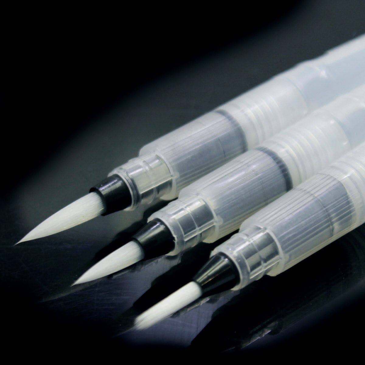 JustKraft Water Brush Pen (Pack of 3) (Size 3mm, 4mm, 5mm)