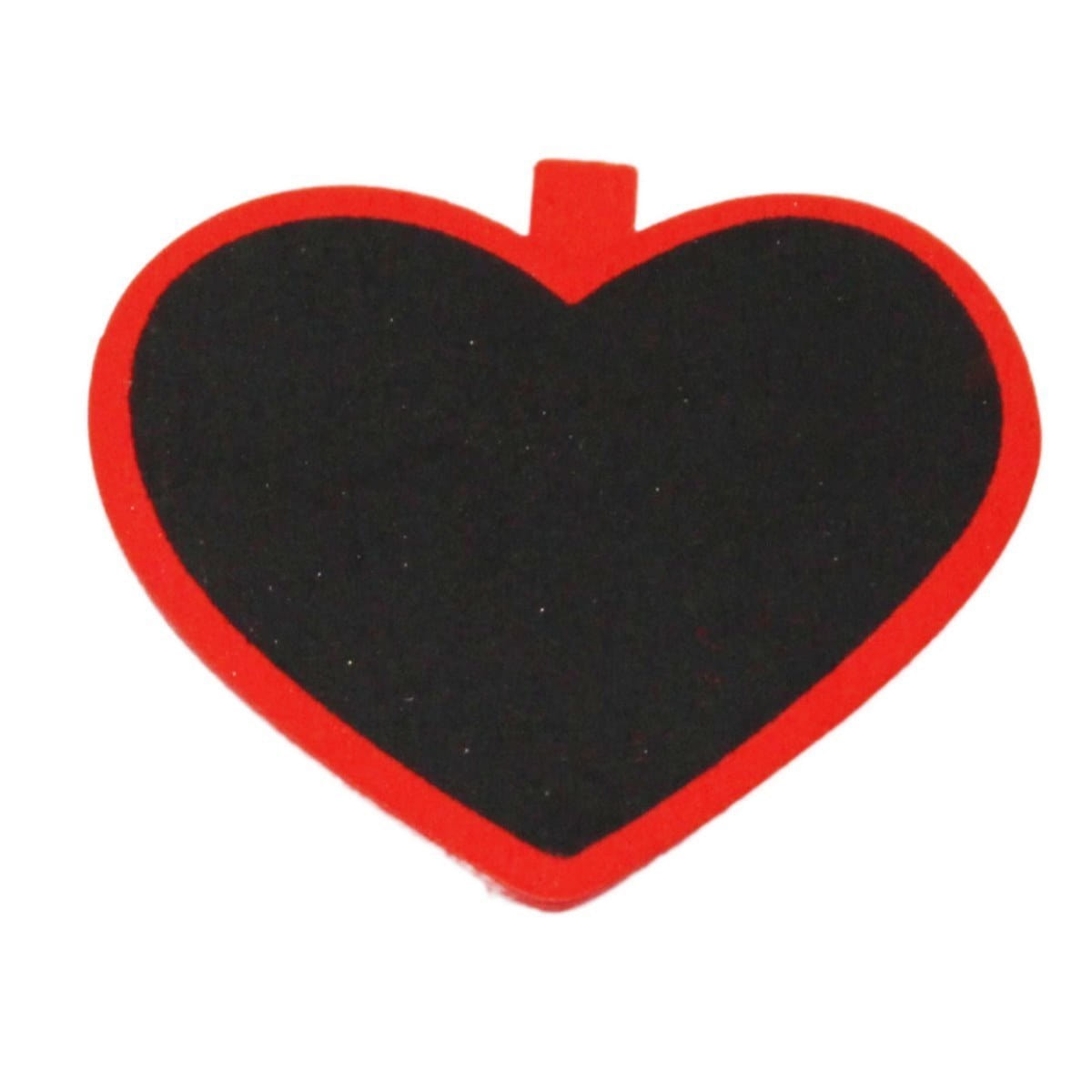JustKraft Wooden Message Drawing Black Board Love Shape (5.5x5.5 cm) Red