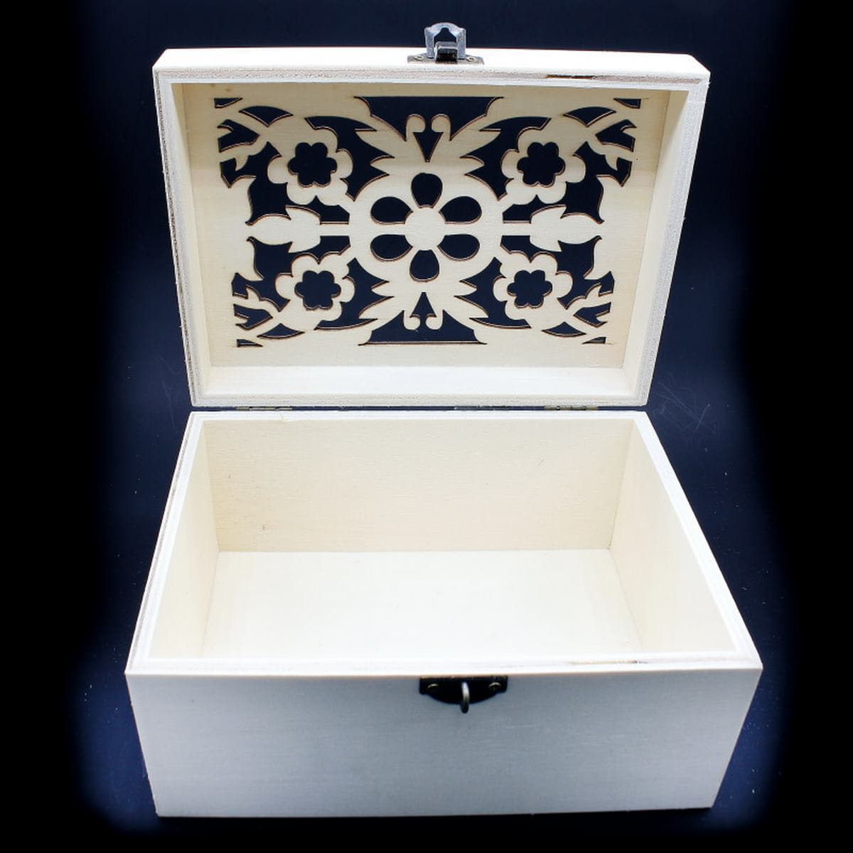 Wooden Multipurpose Empty Box Flower Design 3pcs