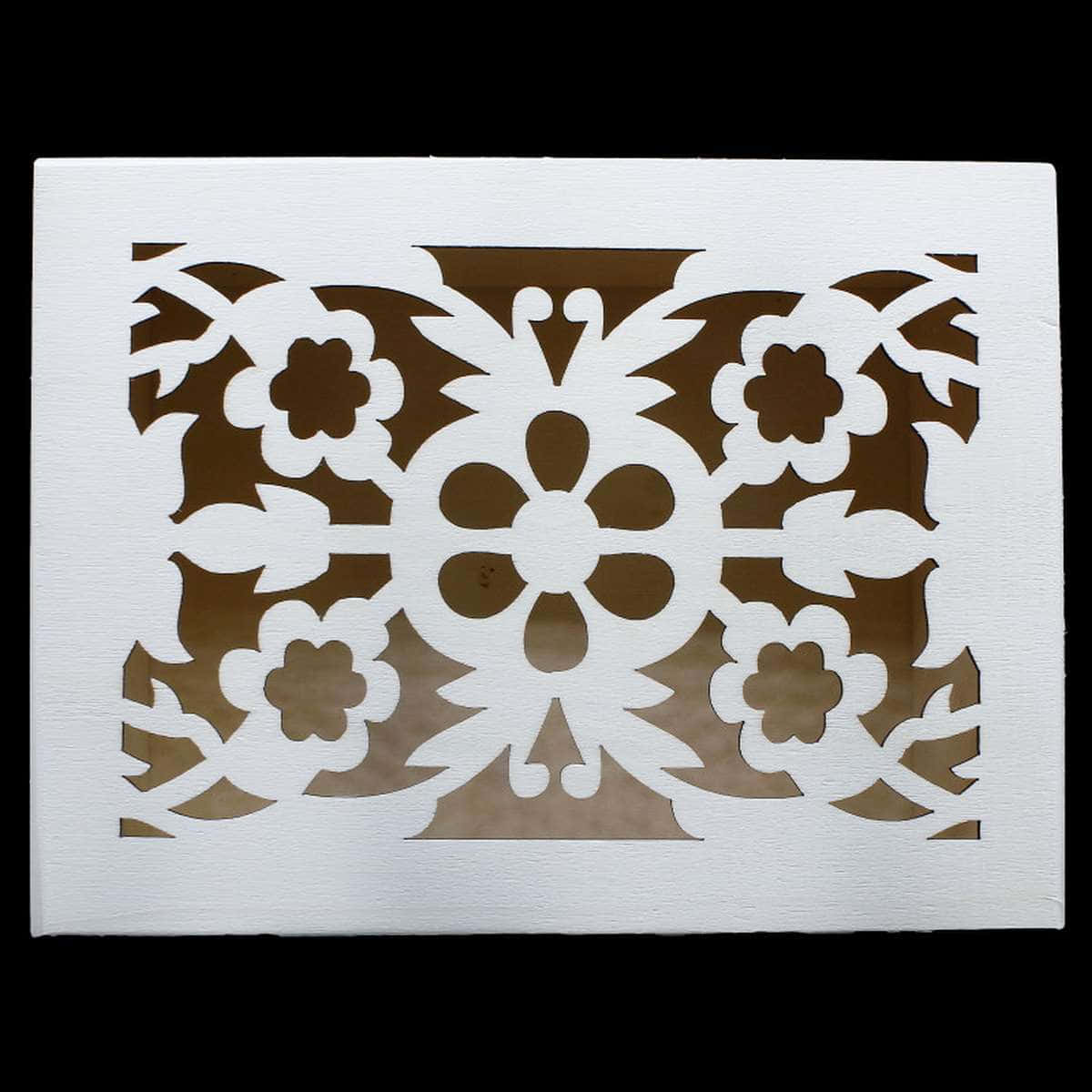 Wooden Multipurpose Empty Box Flower Design 3pcs