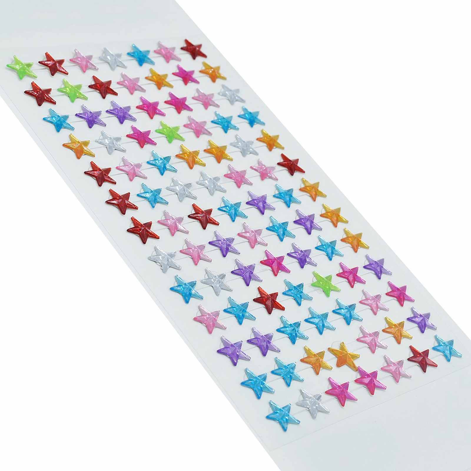 JustKraft SelfAdhesive Stone Stickers For Craft Size 10 mm Multicolor Star