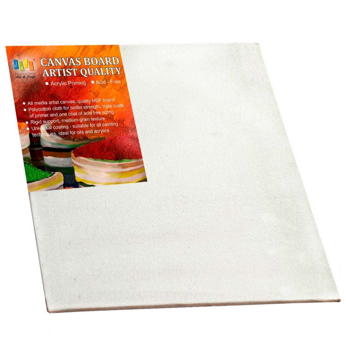 CBSF12X18X2 Size: 12 x 18 Inch JAGS Stretched Canvas Board Double Gesso Primed 100/% Cotton Acid Free For Oil and Acrylic Paintings Pack of 2 White