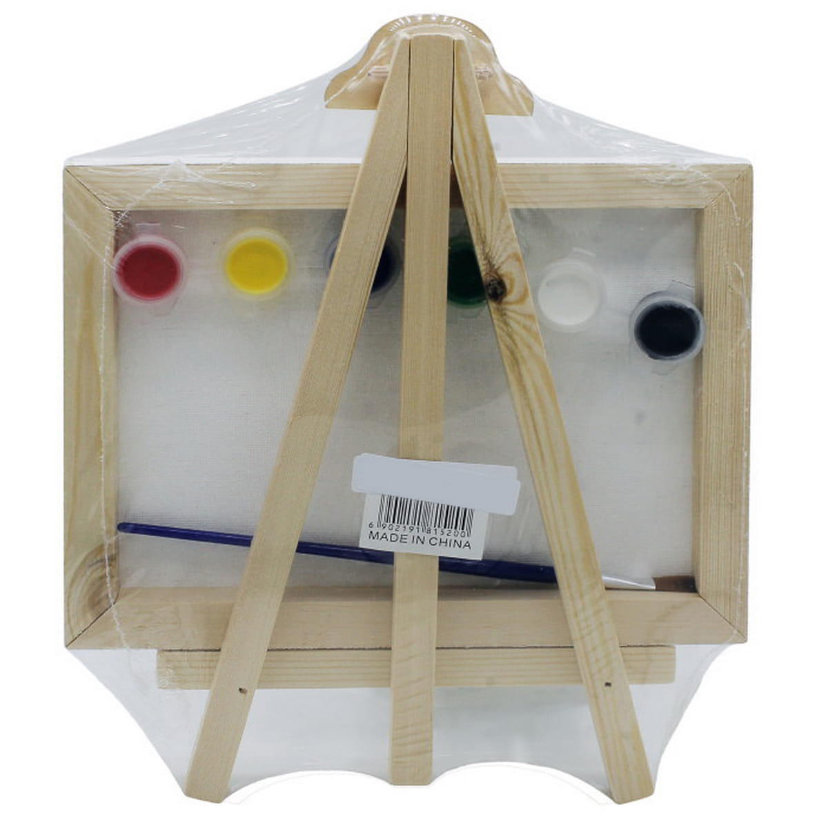 JustKraft Pre Stretched Canvas With Easel 8X12 Inch (6 Paints & 1 Painting Brush)