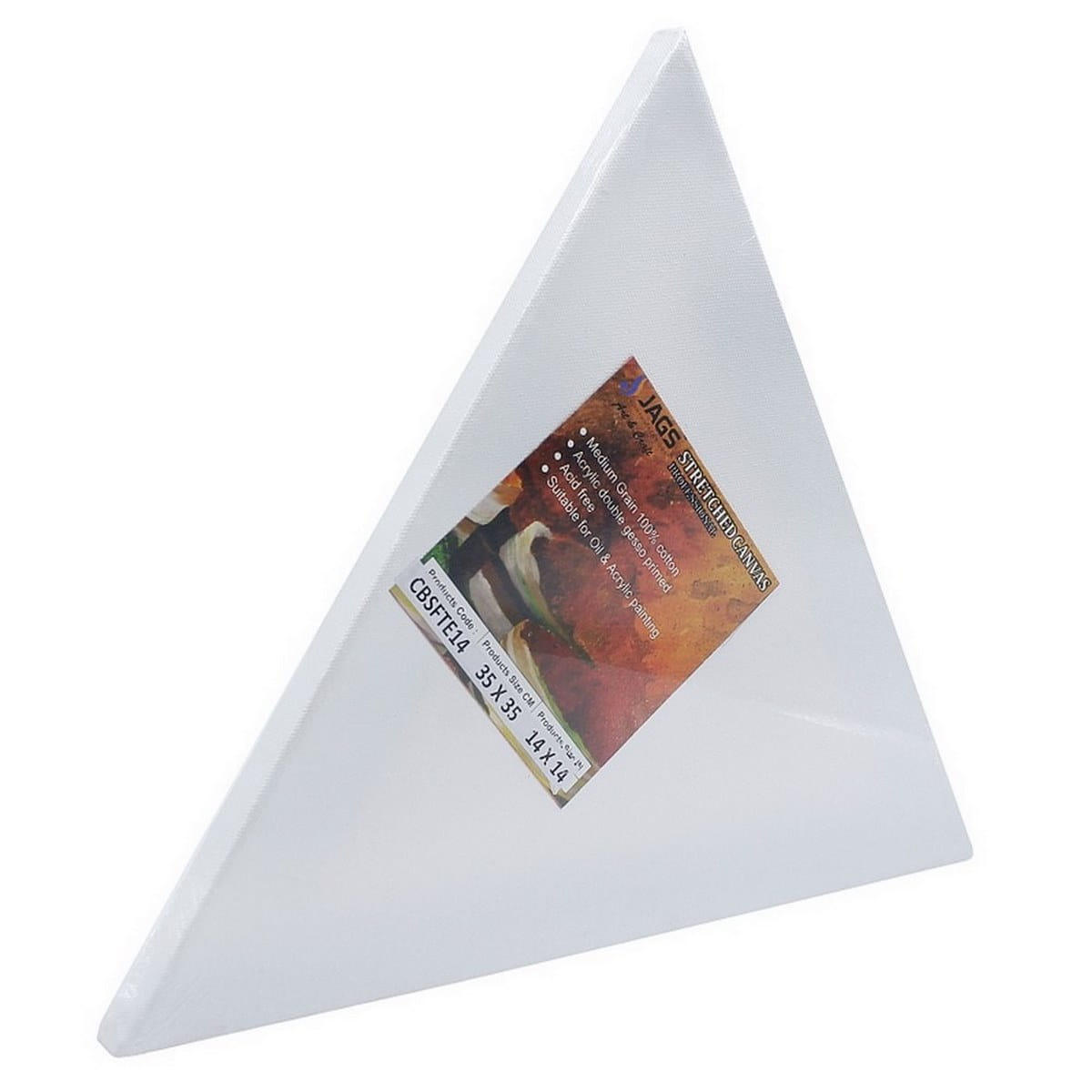 Buy White Canvas Board Stretched Frame Triangle Shape (14 Inch)